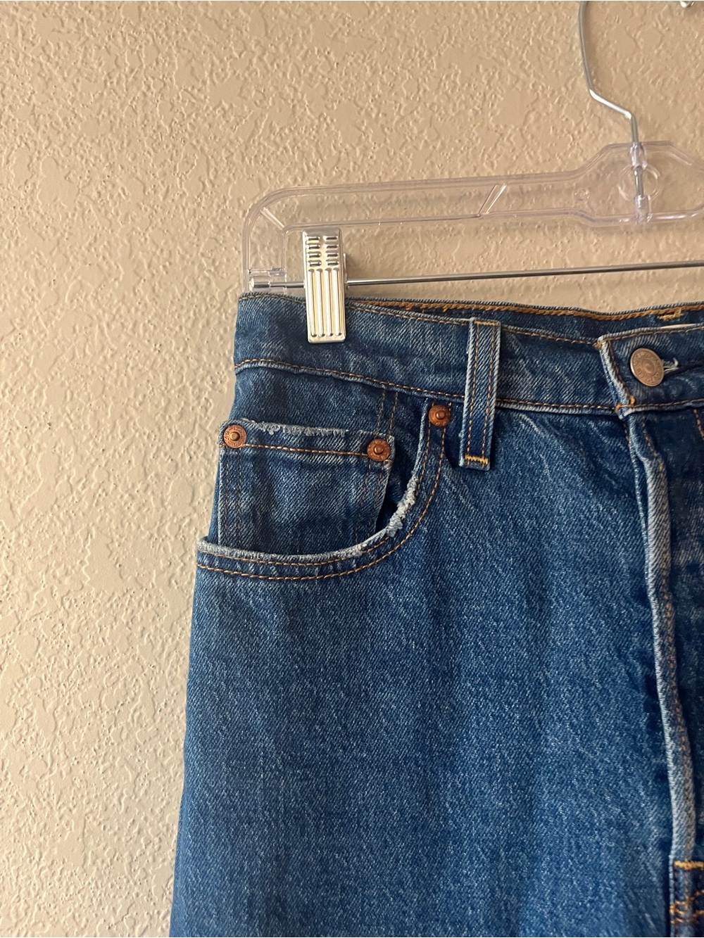 Levi’s Ribcage Straight Leg Womens Blue Denim Jeans 26 - Picture 3 of 6